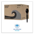 Disposable Spoons | Boardwalk BWKTSHWPSBIW Heavyweight Wrapped Polystyrene Teaspoon Cutlery - Black (1000/Carton) image number 4