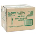 Disposable Knives | Dart K6BW Style Setter Mediumweight Plastic Knives - White (1000/Carton) image number 0
