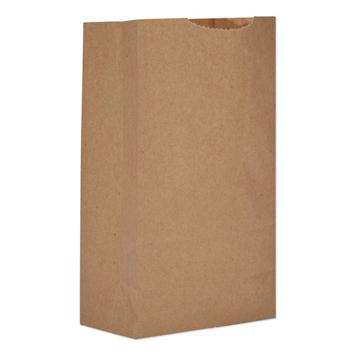 Grocery Bags | Ross & Wallace Paper Products 130303500PK/BL 4.74 in. x 2.91 in. x 8.66 in. #3 Size Extra-Heavy-Duty Grocery Paper Bags - Kraft (500/Bundle) image number 0