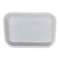 Food Containers & Lids | GEN 2SWH 8.5 in. x 6 in. x 0.7 in. #2S Meat Trays - White (500/Carton) image number 1