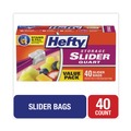 Resealable Bags | Hefty 00R88075 1 qt. 1.5 mil. 8 in. x 7 in. Slider Bags - Clear (40/Box) image number 3