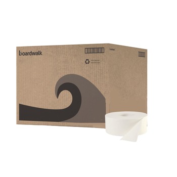 TOILET TISSUES | Boardwalk B6100 3.5 in. x 1000 ft. JRT Septic Safe 2-Ply Bath Tissue - Jumbo, White (12/Carton)