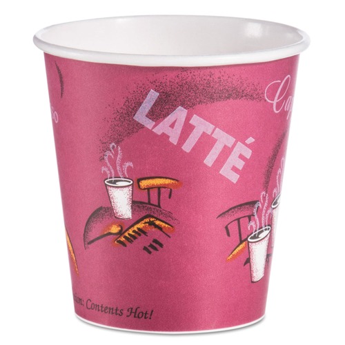 Cups | SOLO 510SI 10 oz. Bistro Design Paper Hot Cups - Red (1000/Carton) image number 0