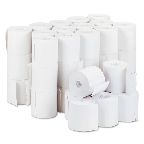 Perforated Roll & Hand Towels | PM Company 7702 3 in. x 150 ft. Impact Bond Paper Rolls - White (50/Carton) image number 0