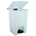 Indoor Waste Receptacles | Rubbermaid Commercial FG614400WHT 12 Gallon Indoor Utility Step-On Plastic Waste Container - White image number 2