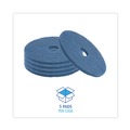 Floor Pads-Stripping | Boardwalk BWK4020BLU 20 in. Diameter Scrubbing Floor Pads - Blue (5/Carton) image number 3