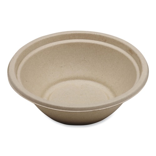 Food Containers & Lids | World Centric BO-SC-U24-LFP 7.4 in. x 7.4 in. x 2.3 in. 24 oz. Paper Fiber Bowls - Natural (500/Carton) image number 0
