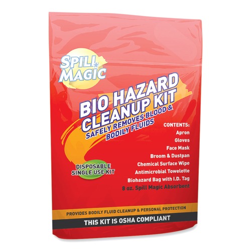 Blood Cleanup Kit | First Aid Only SM-BIOHAZARD 0.75 x 6 x 9 Biohazard Spill CleanUp (1-Kit) image number 0