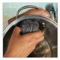 Grill Scrubbers | Boardwalk BWKSCRUBBER 3.93 in. x 1.96 in. Stainless Steel Scrubber - Silver (72/Carton) image number 4