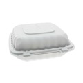 Food Containers & Lids | Pactiv Corp. YCN808010000 8.31 in. x 8.35 in. x 3.1 in. EarthChoice SmartLock Plastic Microwavable MFPP Hinged Lid Container - White (200/Carton) image number 1