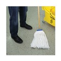 Mop Heads | Boardwalk BWK724REA 24 oz. Cut-End Lie-Flat Rayon Wet Mop Head - White image number 6