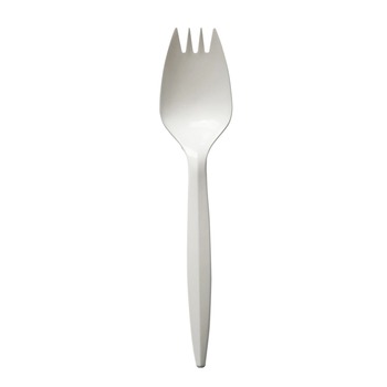 DISPOSABLE SPORKS | Boardwalk BWKSPORKWHPP Mediumweight Polypropylene Plastic Spork Cutlery - White (1000/Carton)