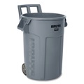 Indoor Waste Receptacles | Rubbermaid Commercial 2179403 BRUTE 32 gal Plastic Vented Wheeled Container - Gray image number 0