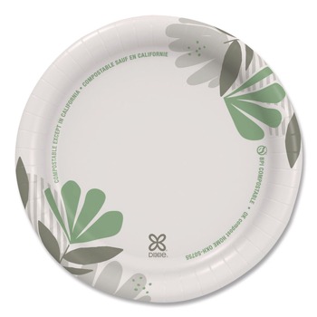Dixie UX7WS Pathways Soak-Proof Shield WiseSize 6.88 in. Paper Plates - Green/Burgundy (500/Carton)