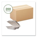 Food Containers & Lids | Vegware WHBRG-9-3 HW 9 in. x 18 in. x 2 in. Molded Fiber Compostable Sugarcane 3-Compartment Clamshell Containers - White (200/Carton) image number 1