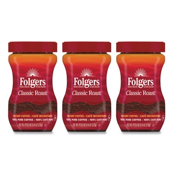 Folgers 2550020629 8 oz Jar Medium Instant Coffee Crystals - Classic Roast