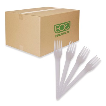 TABLETOP | Eco-Products EP-S012 6 in. Plantware Compostable Cutlery Fork - Pearl White (1000/Carton)