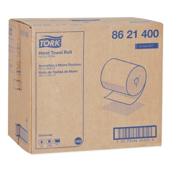 Tork 8621400 8 in. x 425 ft. Universal Notched Hand Towel Roll - Natural White (12 Rolls/Carton)