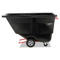 Carts & Trucks | Rubbermaid Commercial FG131400BLA Rotomolded Plastic Rectangular 850 lbs. Capacity Tilt Truck - Black image number 3