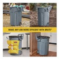 Indoor Waste Receptacles | Rubbermaid Commercial 2179403 BRUTE 32 gal Plastic Vented Wheeled Container - Gray image number 6