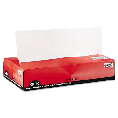Paper Wraps | Bagcraft P011010 QF10 10 in. x 10-1/4 in. Interfolded Dry Wax Paper - White (12 Boxes/Carton, 500/Box) image number 0