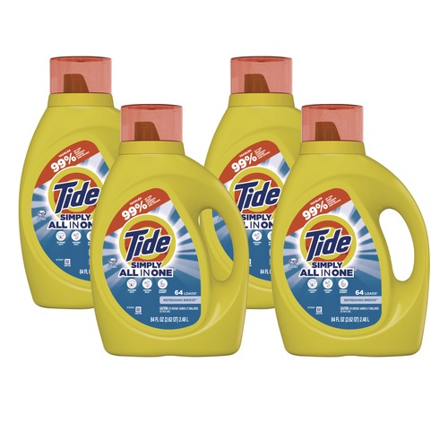 Laundry Detergents | Tide 44206 Simply 84 oz. Bottle 64 Loads HE Compatible Clean and Fresh Laundry Detergent - Refreshing Breeze (4/Carton) image number 0