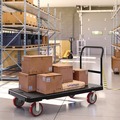 Carts & Trucks | Suncast Commercial PDPT3060 30.25 in. x 64.5 in. x 41 in. 1,600 lbs. Capacity Resin Platform Truck - Black image number 1