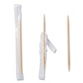 Straws/Stems/Sticks | AmerCareRoyal RIW15 2.5 in. Cello-Wrapped Round Wood Toothpicks - Natural (15000/Carton) image number 5