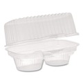 Bakery Boxes & Containers | Pactiv Corp. 000000000000002002 ClearView 6.75 x 4 x 4 2-Compartment Plastic Bakery Cupcake Container - Clear (100/Carton) image number 0