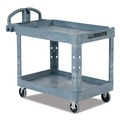 Carts | Rubbermaid Commercial 2192463 BRUTE Heavy-Duty Ergo Handle Utility Cart Plastic 2 Shelves 750 lb Capacity 26-in x 55-in x 33.25-in Gray image number 0