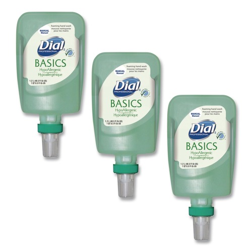 Soap Refills | Dial Professional 16714 1.2 Liter Basics Hypoallergenic Foaming Hand Wash Refill for FIT Manual Dispenser - Honeysuckle Scent (3/Carton) image number 0