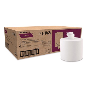 Cascades PRO H142 7.31 in. x 10 in. 2-Ply Select Center-Pull Paper Towels - White (6 Rolls/Carton)