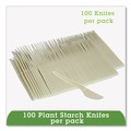 Disposable Knives | WNA EPS001 7 in. EcoSense Renewable Plant Starch Cutlery Knife (50/Pack) image number 3