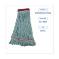 Mop Heads | Boardwalk BWK1400LEA EchoMop with Looped-End Synthetic/Cotton Wet Mop Head - Large, Blue image number 2