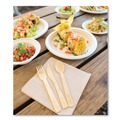 Cutlery Kits | World Centric AS-BB-TN 6.7 in. Knife/Fork/Spoon/Napkin Bamboo Cutlery - Natural (250/Carton) image number 3