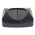 Waste Receptacle Lids | Rubbermaid Commercial FG268988BLA Untouchable 16 in. Square Swing Top Lid - Black image number 1