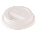 Cup Lids | SOLO TL38R2-0007 Traveler Dome Hot Cup Lid Fits 8 oz Cups - White (100/Pack, 10 Packs/Carton) image number 3