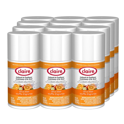 Air Fresheners & Odor Eliminators | Claire 1000003940 7 oz. Aerosol Spray Metered Air Freshener - Citrus Blast (12/Carton) image number 0