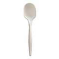 Disposable Spoons | Boardwalk BWKSOUPMWPPIW 4.86 in. Mediumweight Wrapped Polypropylene Plastic Soup Spoon Cutlery - White (1000/Carton) image number 0
