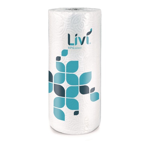 Perforated Roll & Hand Towels | Livi VPG Select 41504 10.98 in. x 9.98 in. 2-Ply Kitchen Roll Towel - White (30 Rolls/Carton) image number 0
