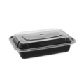 Food Containers & Lids | Pactiv Corp. NC8168B Newspring VERSAtainer 5 x 7.25 x 1.5 16 oz Plastic Microwavable Containers - Black/Clear (150/Carton) image number 3