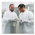 Clothing Protection | Ansell 35620 A20 Breathable Hook and Loop Closure/Elastic Wrists/No Pockets Particle Protection Lab Coat - Large, White (30/Carton) image number 1
