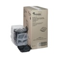 Food Storage Containers & Lids | Pactiv Corp. DC858330B000 33 oz. 8-1/2 in. x 8-1/5 in. x 3 in. 3-Compartment EarthChoice Vented Dual Color Microwavable Hinged Lid Container - Black/Clear (150/Carton) image number 0