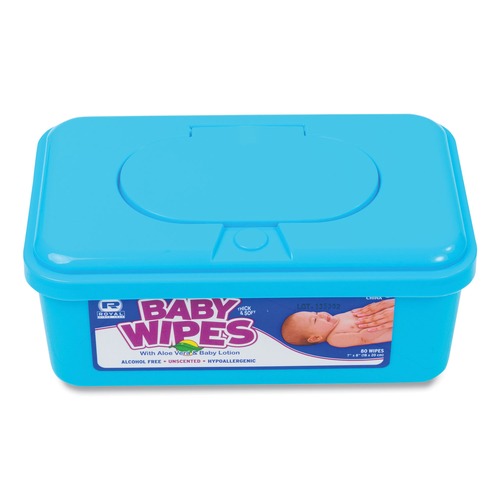 Hand Sanitizing Wipes | AmerCareRoyal RPBWU-80 Baby Wipes Tub - Unscented/White (960/Carton) image number 0