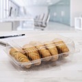 Perforated Roll & Hand Towels | Dart C40UT1 StayLock 6.81 in. x 9.4 in. x 3.1 in. Oblong Plastic Hinged Lid Containers - Clear (250/Carton) image number 5