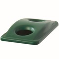 Waste Receptacle Lids | Rubbermaid Commercial FG269288GRN 20.38 in. x 11.38 in. x 2.75 in. Lid for Slim Jim Bottle Recycling Container - Green image number 1