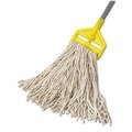 Mop Heads | Rubbermaid Commercial FGF11600WH00 12-Piece 16 oz. Premium Cut-End Cotton Wet Mop Head with 1 in. Orange Band (White) image number 2