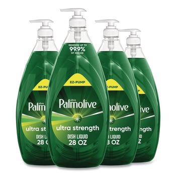 Ultra Palmolive 61054595 Ultra Strength 28 oz Dishwashing Liquid - Fresh Scent (4/Carton)