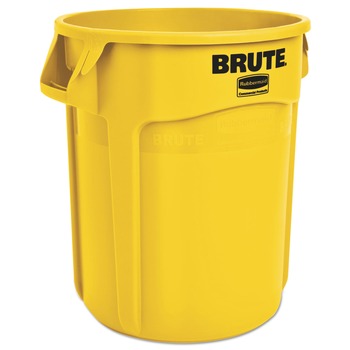 Rubbermaid Commercial FG262000YEL 20 gal. Vented Round Plastic Brute Container - Yellow