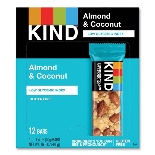 Meals & Snack Bars | KIND 17828 1.4 oz. Fruit and Nut Bars - Almond and Coconut (12/Box) image number 0